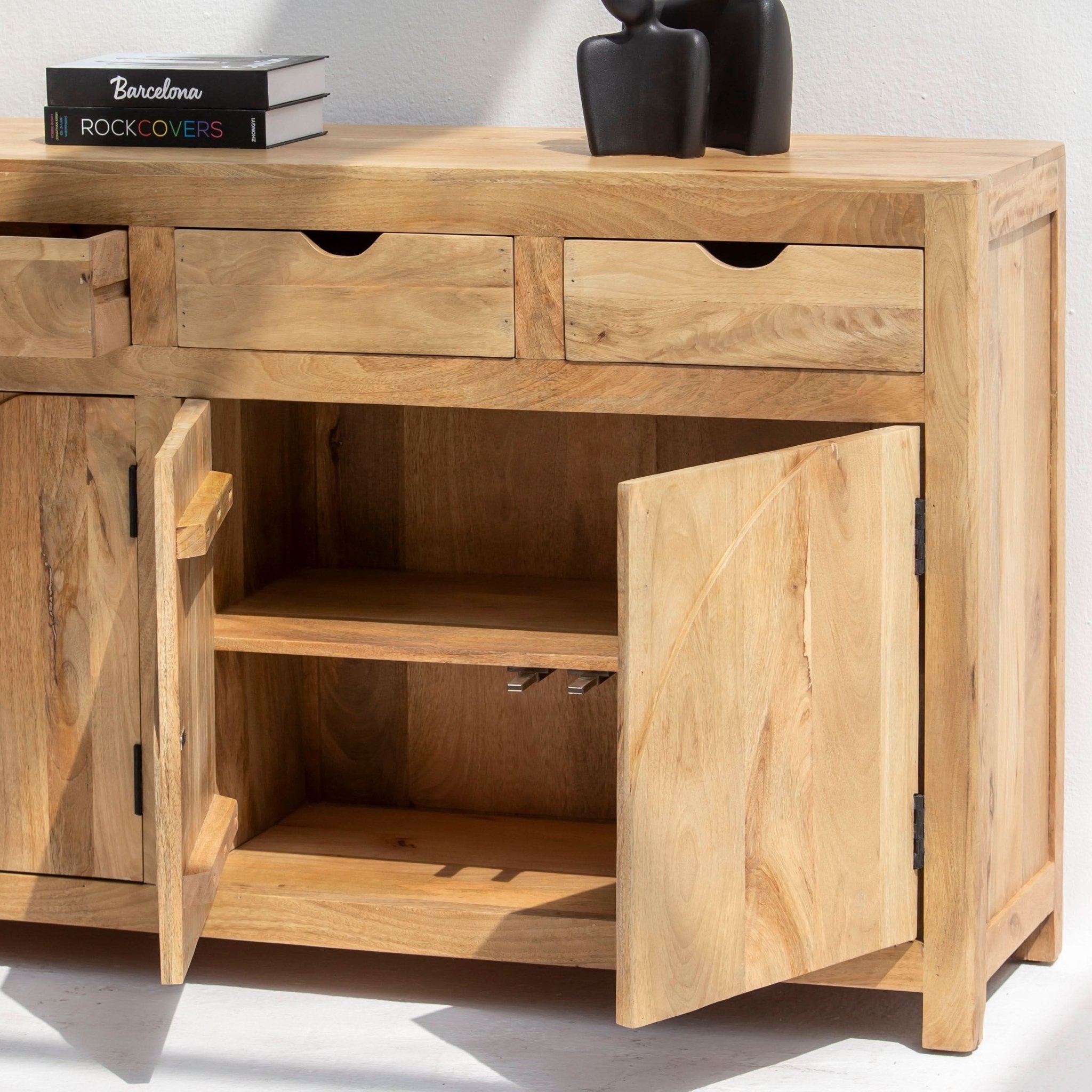 AUREVO WOODEN FOUR DOOR SIDEBOARD - Art and craft furniture
