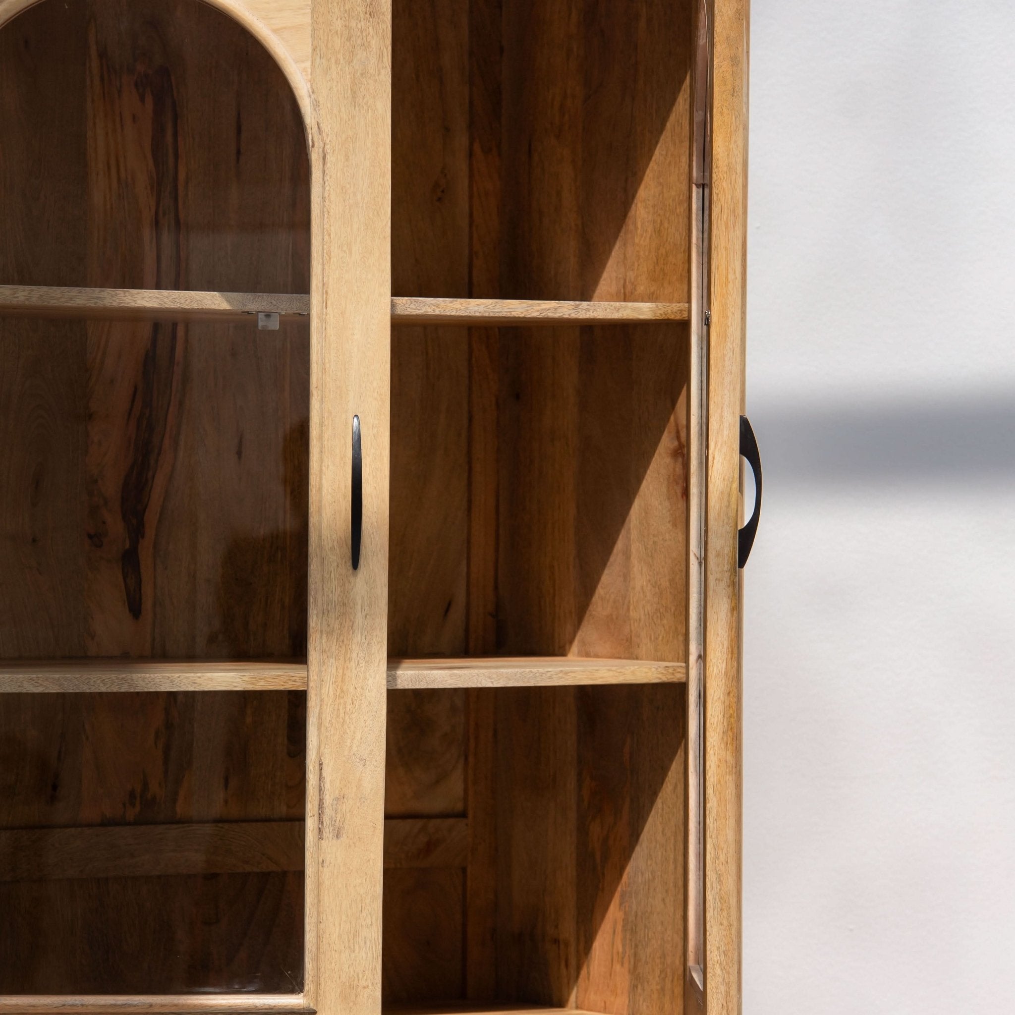 AUREVO WOODEN GLASS DOOR CABINET - Art and craft furniture