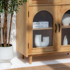AUREVO WOODEN GLASS DOOR CABINET - Art and craft furniture
