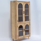 AUREVO WOODEN GLASS DOOR CABINET - Art and craft furniture