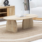 AUREVO WOODEN OVAL COFFEE TABLE - Art and craft furniture