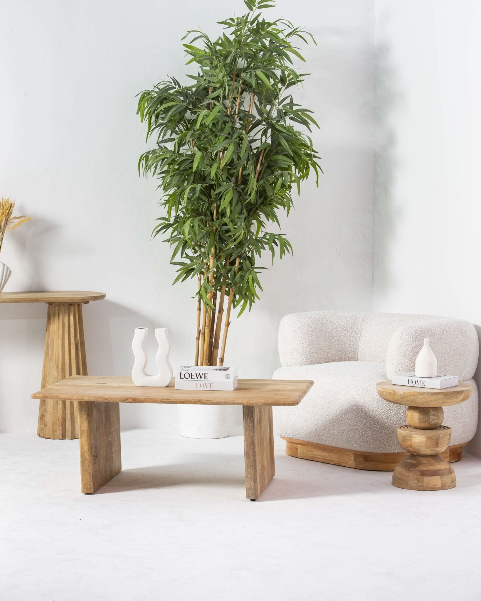 AUREVO WOODEN PLAN FINISH COFFEE TABLE - Art and craft furniture