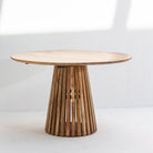 AUREVO WOODEN ROUND DINING TABLE - Art and craft furniture