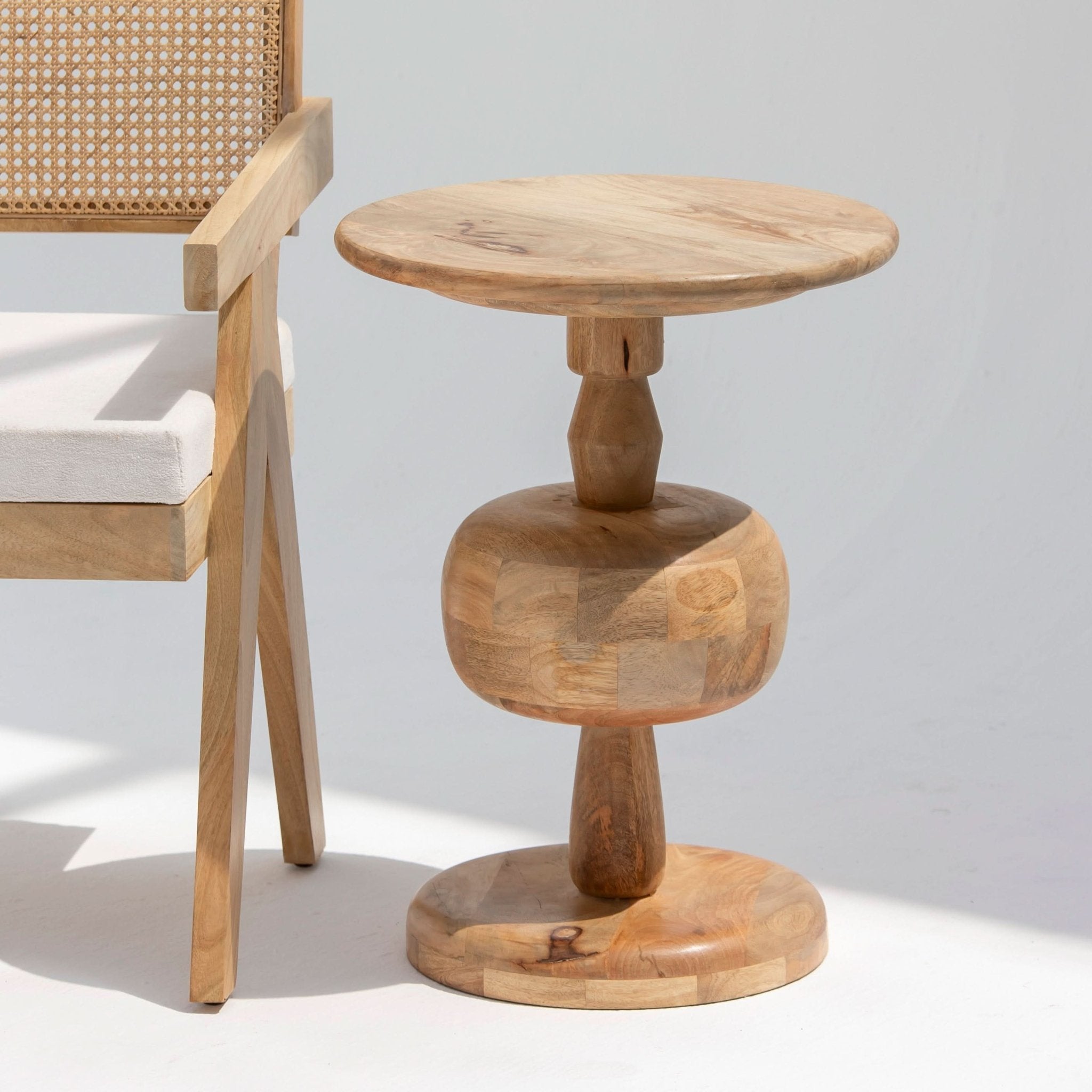 AUREVO WOODEN ROUND STOOL - Art and craft furniture