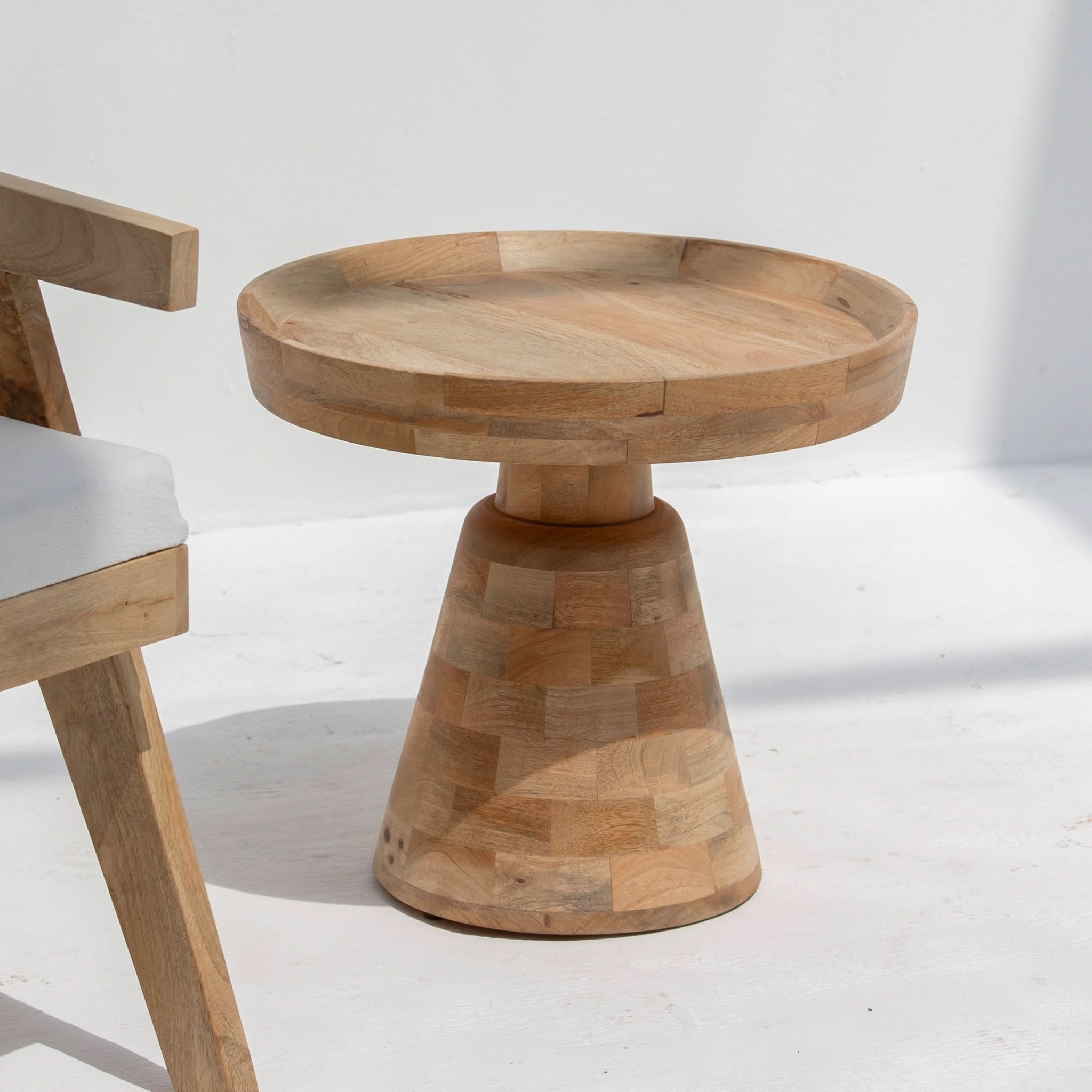 AUREVO WOODEN SIDE TABLE - Art and craft furniture