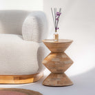 AUREVO WOODEN SIDE TABLE - Art and craft furniture