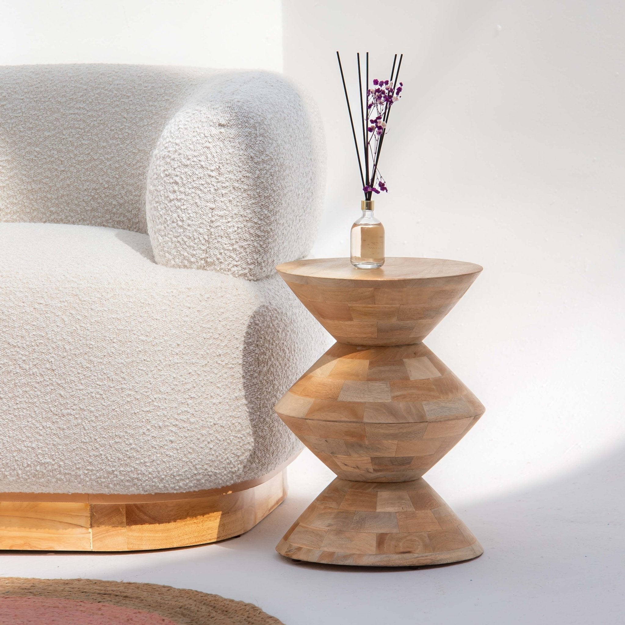 AUREVO WOODEN SIDE TABLE - Art and craft furniture