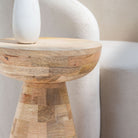 AUREVO WOODEN SIDE TABLE - Art and craft furniture