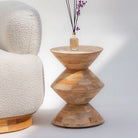 AUREVO WOODEN SIDE TABLE - Art and craft furniture