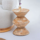 AUREVO WOODEN SIDE TABLE - Art and craft furniture