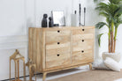 AUREVO WOODEN SIX DRAWER CHEST OF DRAWER - Art and craft furniture