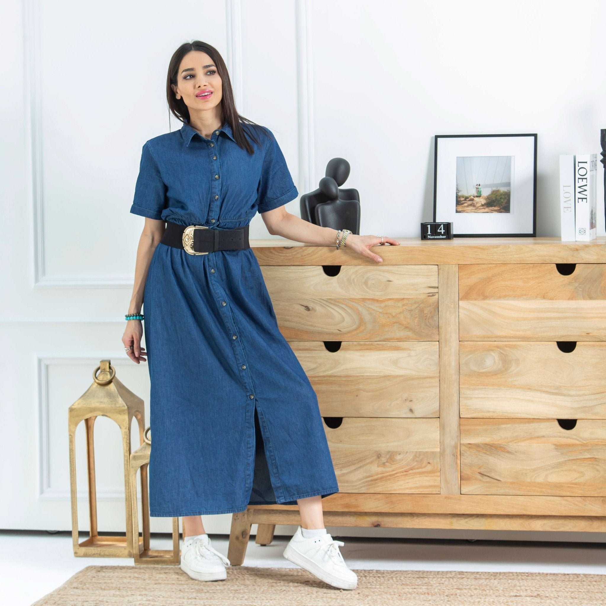 AUREVO WOODEN SIX DRAWER CHEST OF DRAWER - Art and craft furniture