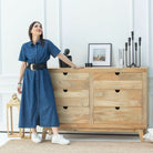 AUREVO WOODEN SIX DRAWER CHEST OF DRAWER - Art and craft furniture