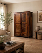 Aurvella 2 Door Brass WarDrobe - Art and craft furniture