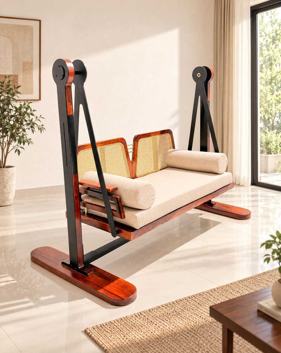 Aveline Cane 2-Seater Swing - Art and craft furniture