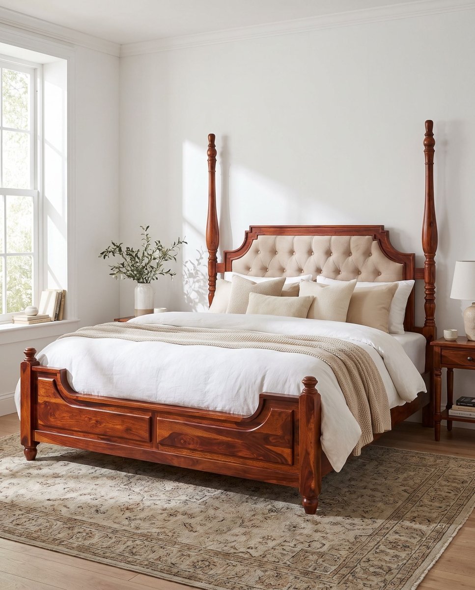 Aveline Wooden Bed - Art and craft furniture