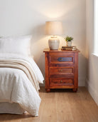 Aveline Wooden Bedside Table - Art and craft furniture