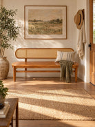 Aveline Wooden Cane Bench - Art and craft furniture