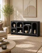 Avelis Black Open Sideboard - Art and craft furniture