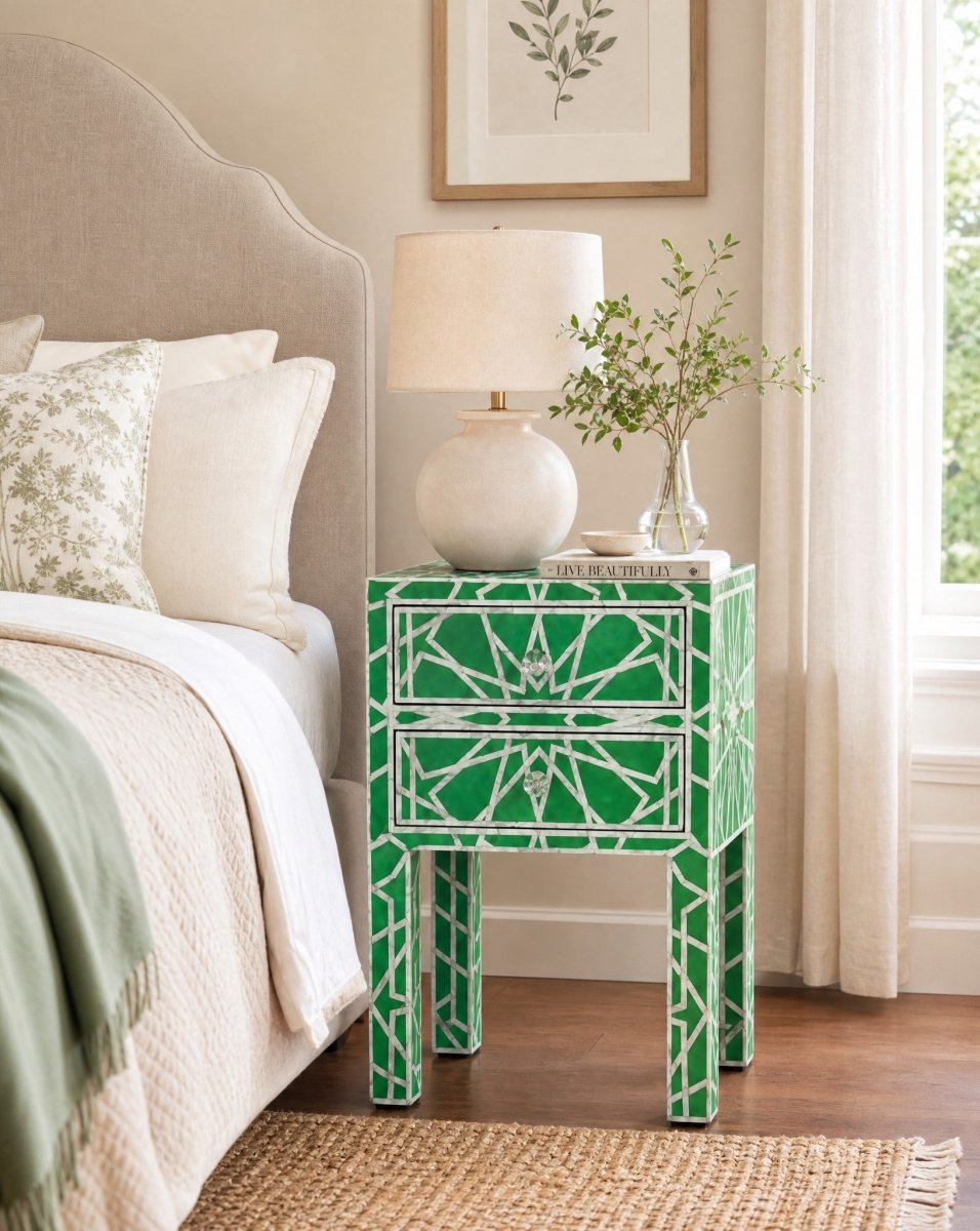 Avella 2 Drawer Bedside Table - Art and craft furniture