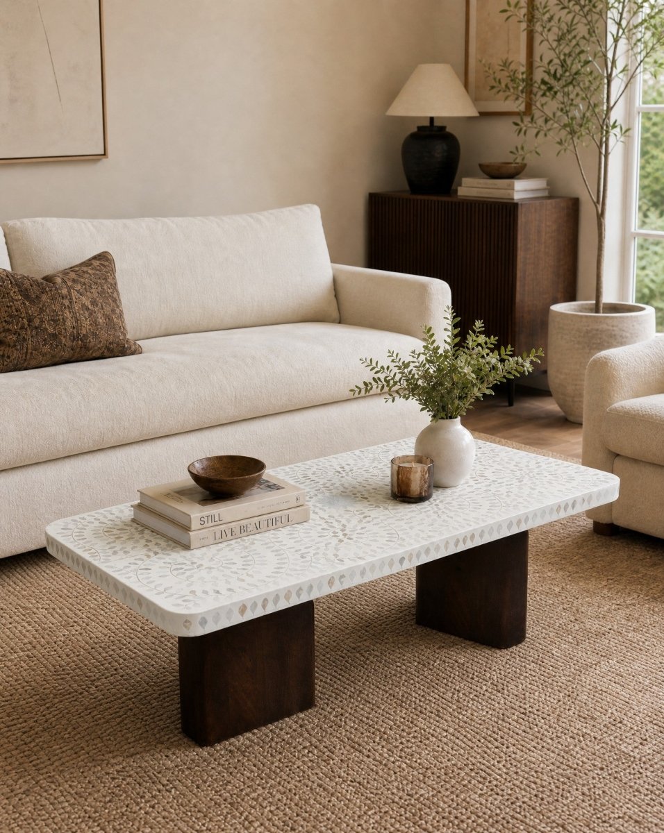 Avelora Mother of Pearl Coffee Table - Art and craft furniture