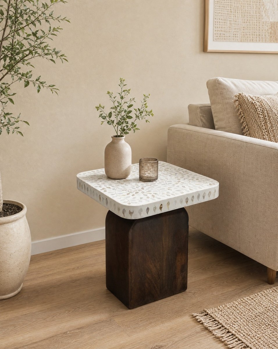 Avelora Mother of Pearl Side Table - Art and craft furniture