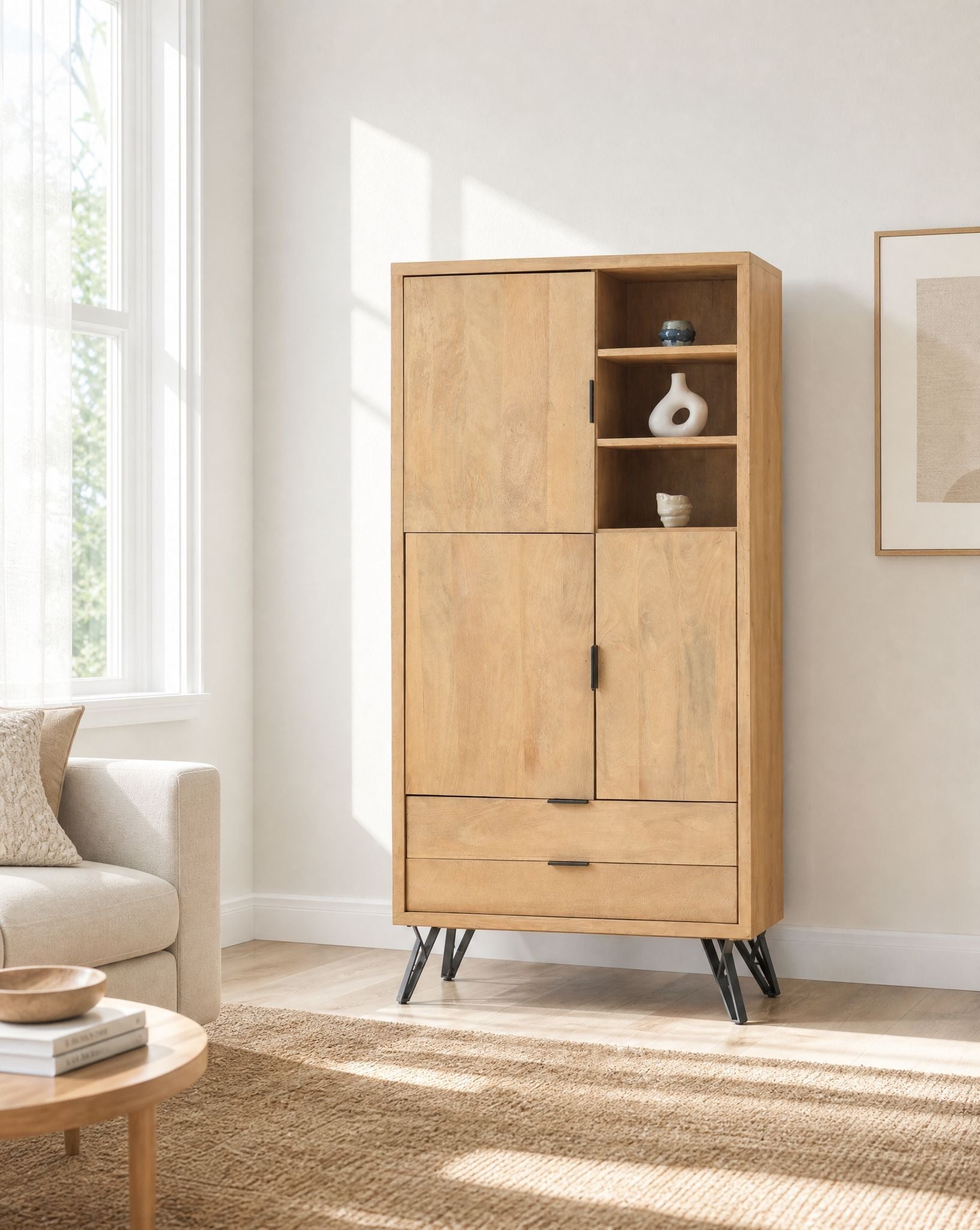 Avenue mango Wood Cabinet - Art and craft furniture