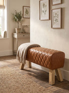 Aviana Leather Seating Bench - Art and craft furniture