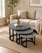 Azure Black Mother Of Pearl Nesting Table - Art and craft furniture