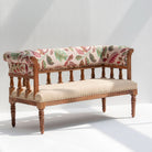 BARCELONA WOODEN SOFA BENCH BACK HANDPAINTED FABRIC - Art and craft furniture