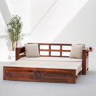 BARCELONA WOODEN SOFA CUM BED - Art and craft furniture