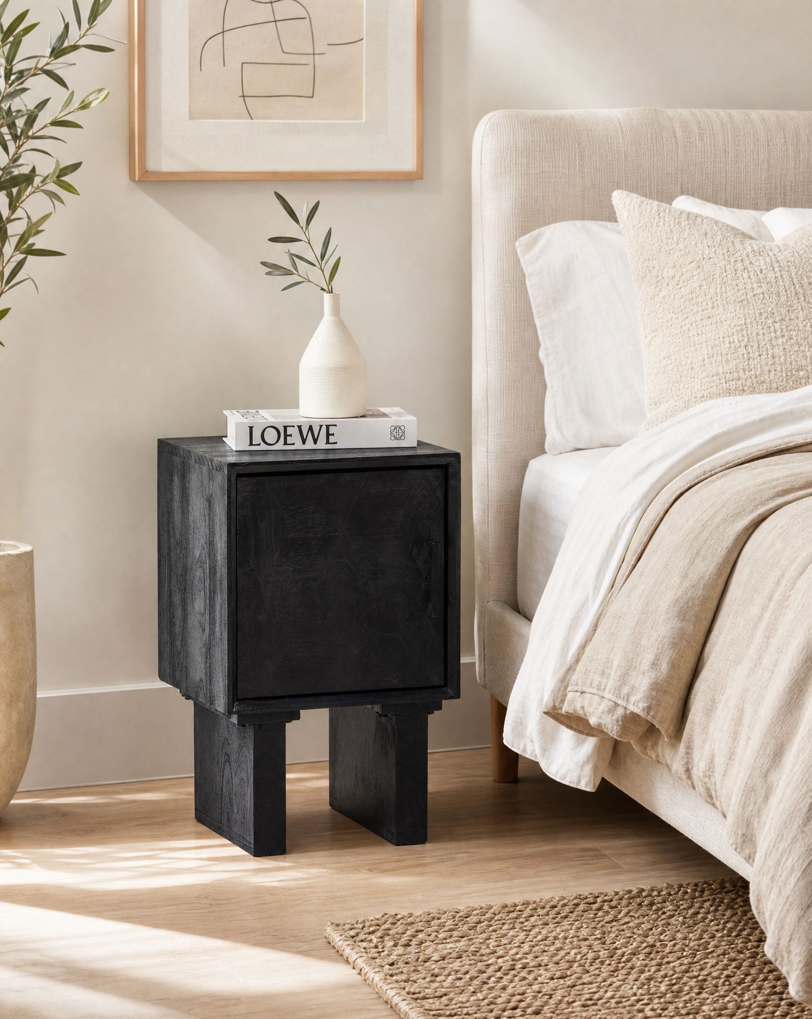 Barmer Wooden Nightstand Table - Art and craft furniture