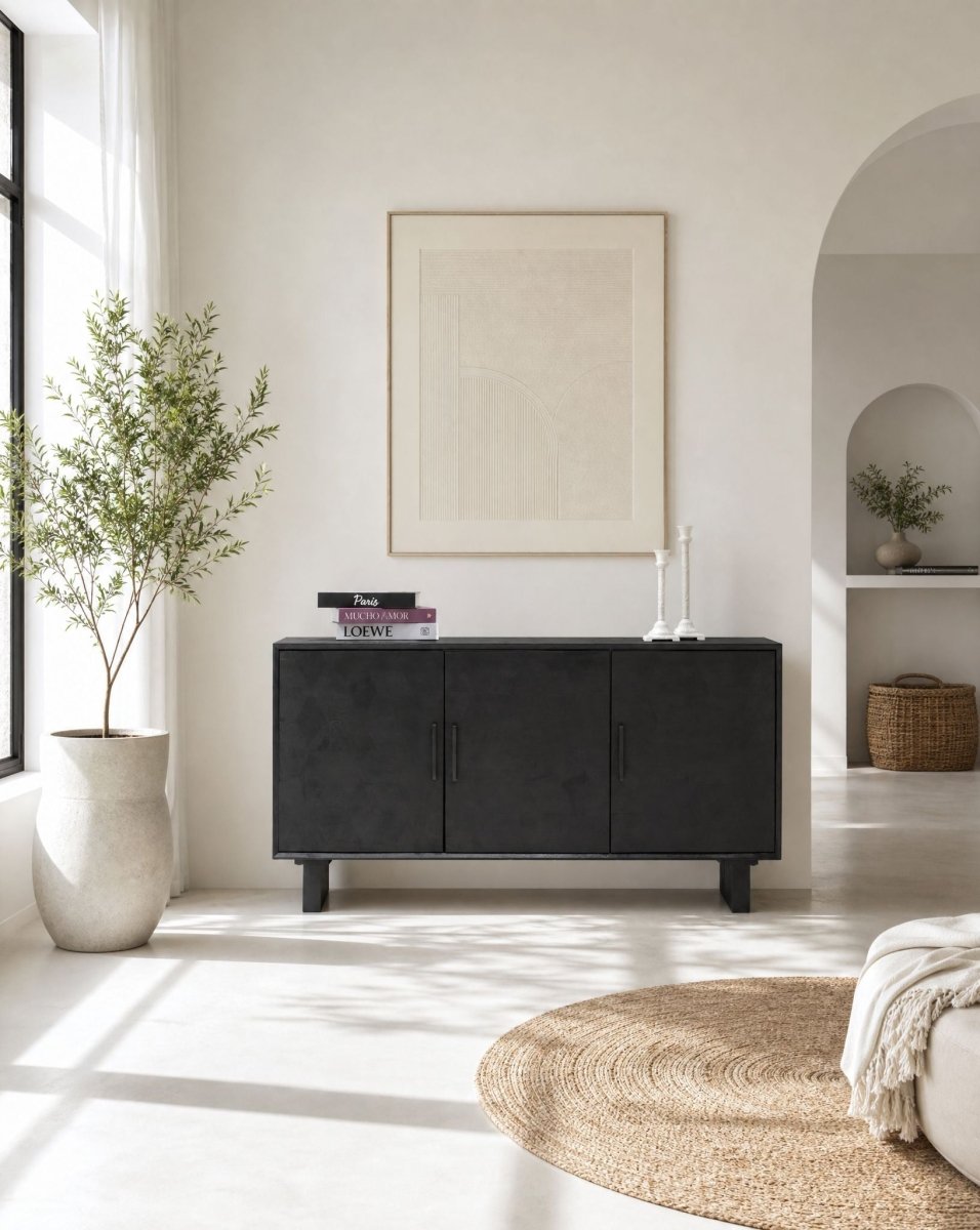 Barmer Wooden Three Door Sideboard - Art and craft furniture
