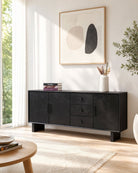 Barmer Wooden Three Drawer Three Door Sideboard - Art and craft furniture