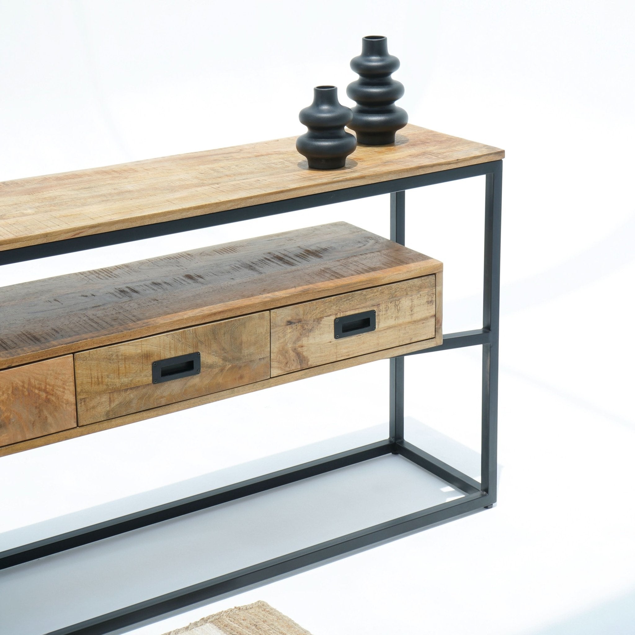 BERLIN LOFT INDUSTRIAL CONSOLE TABLE THREE DRAWER - Art and craft furniture