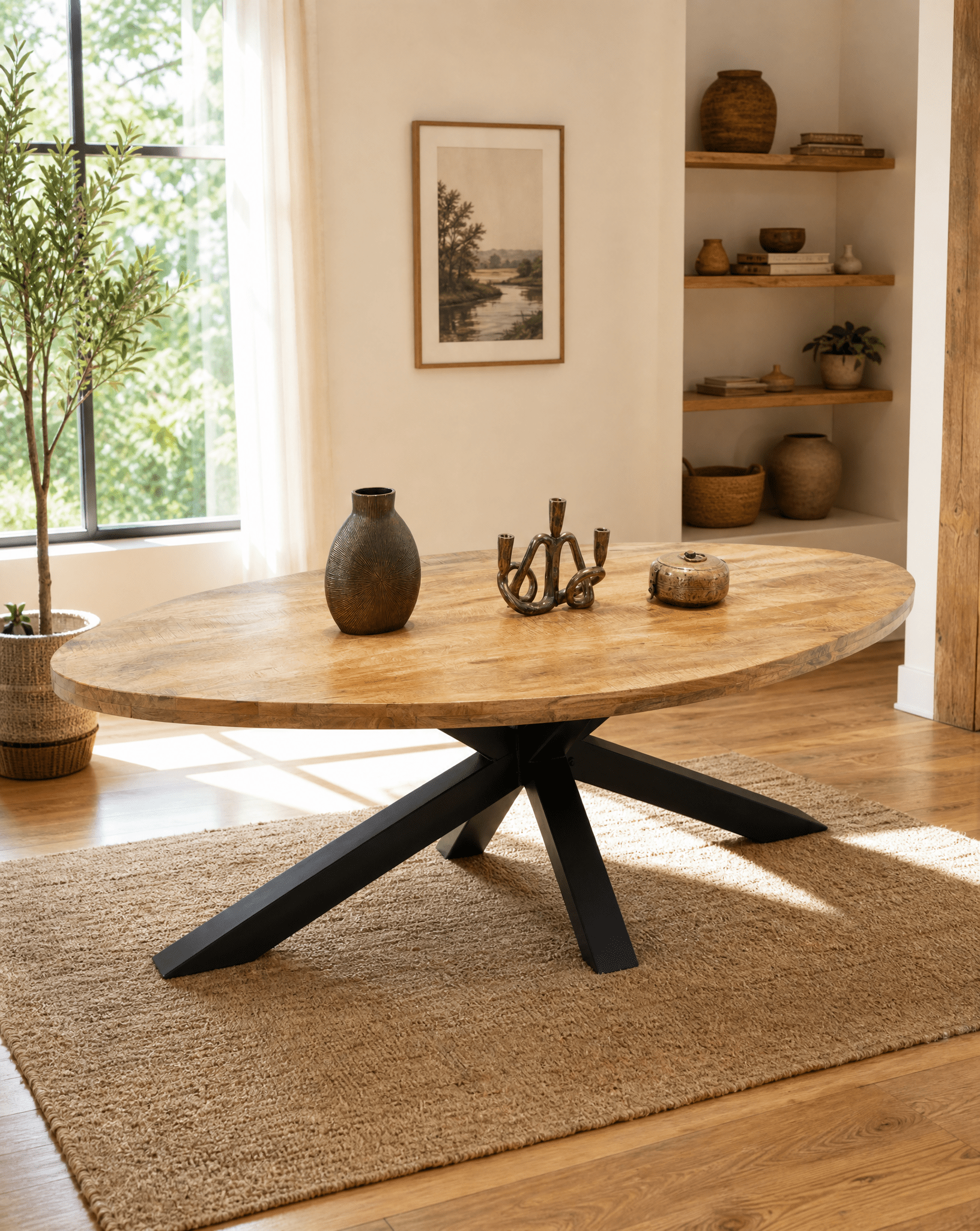 BERLIN LOFT OVAL TOP DINING TABLE - Art and craft furniture