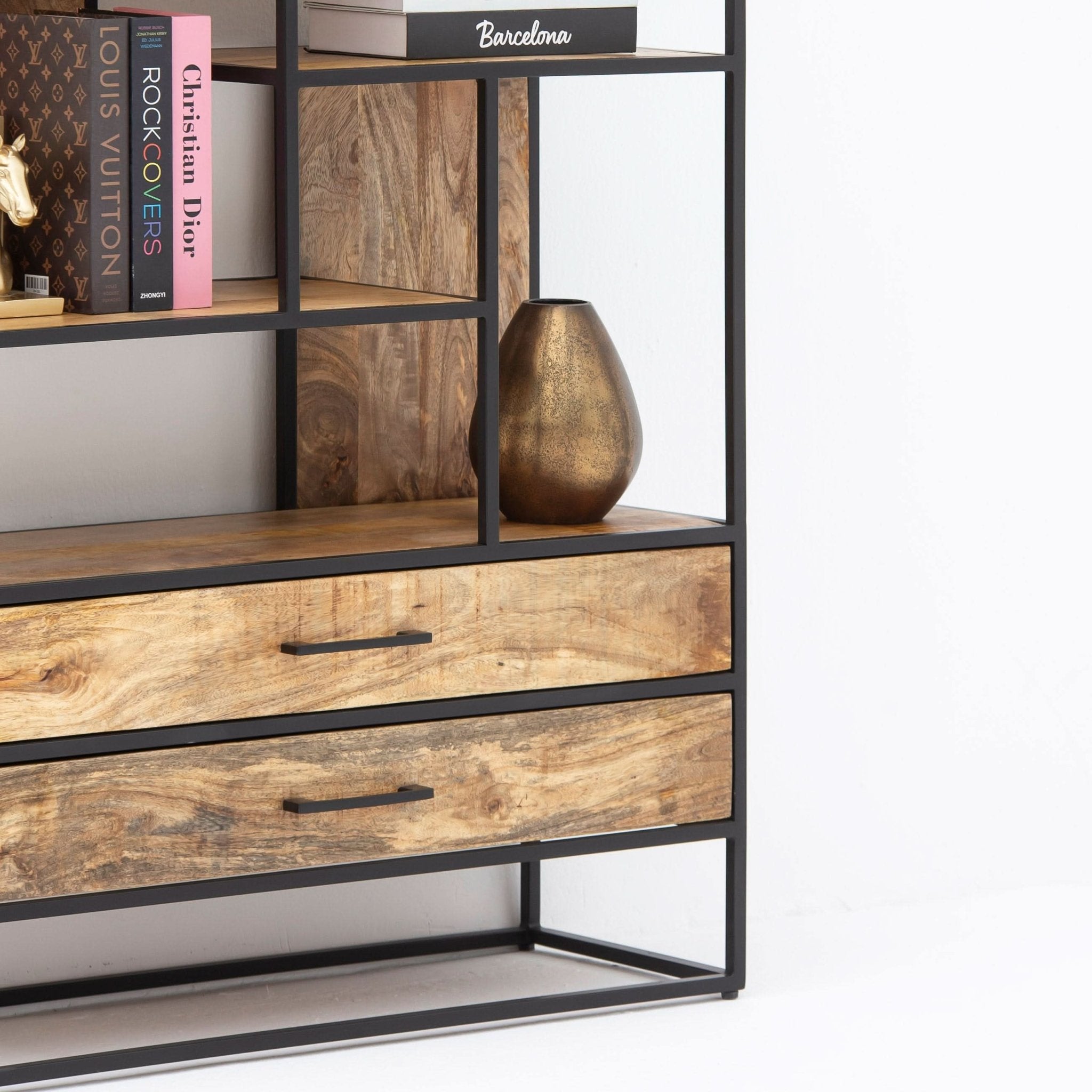 BERLIN LOFT WDN TWO DRAWER BOOKSHELF - Art and craft furniture