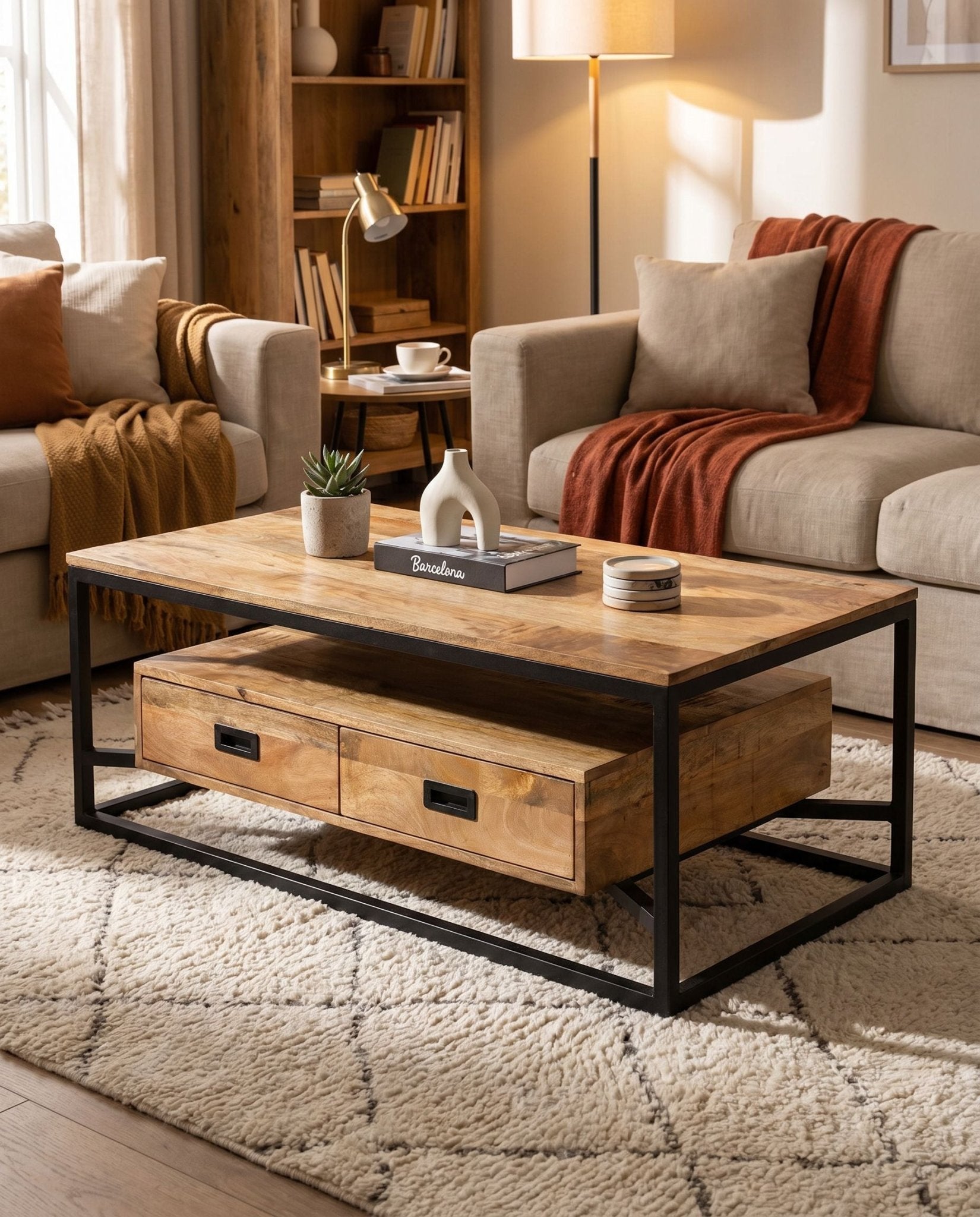 Berlin Loft Wooden Coffee Table - Art and craft furniture