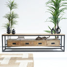BERLIN LOFT WOODEN FOUR DRAWER TV STAND - Art and craft furniture