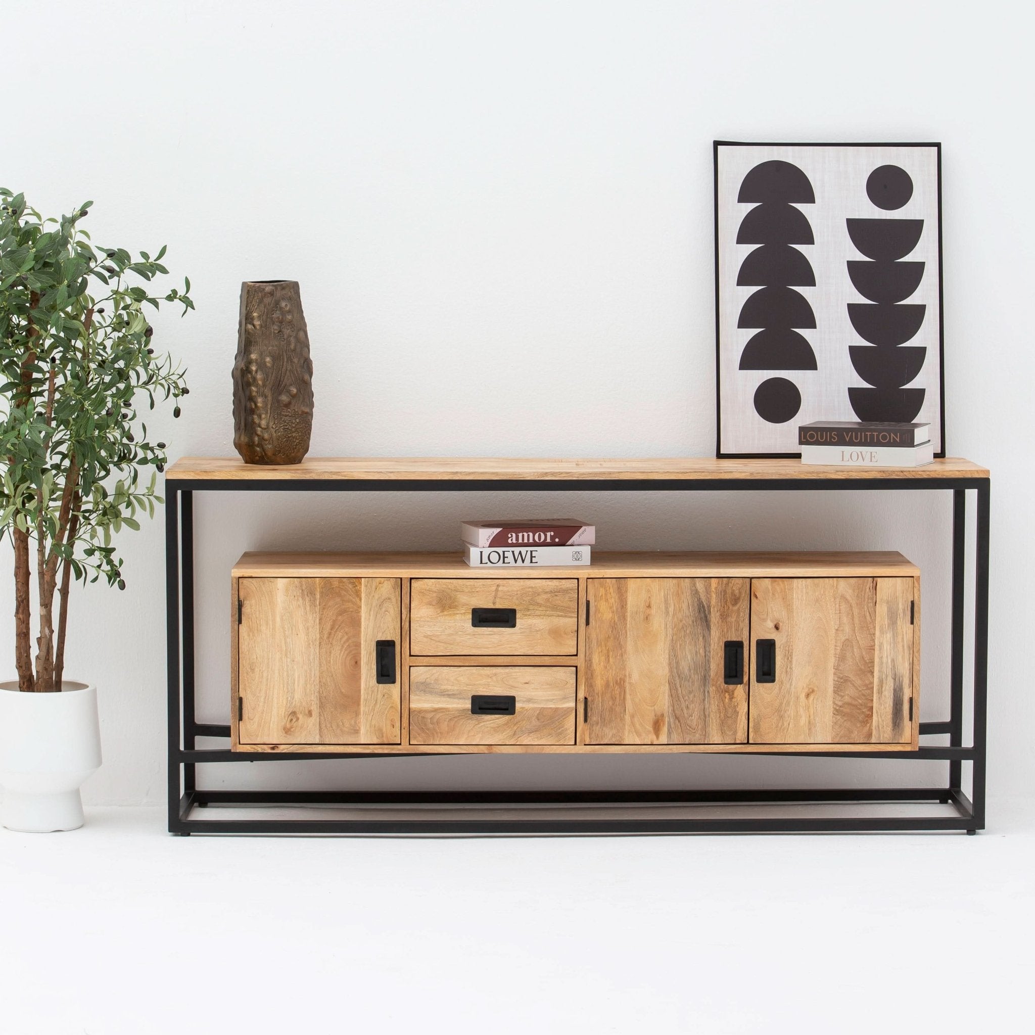 BERLIN LOFT WOODEN THREE DOOR TWO DRAWER SIDEBOARD - Art and craft furniture
