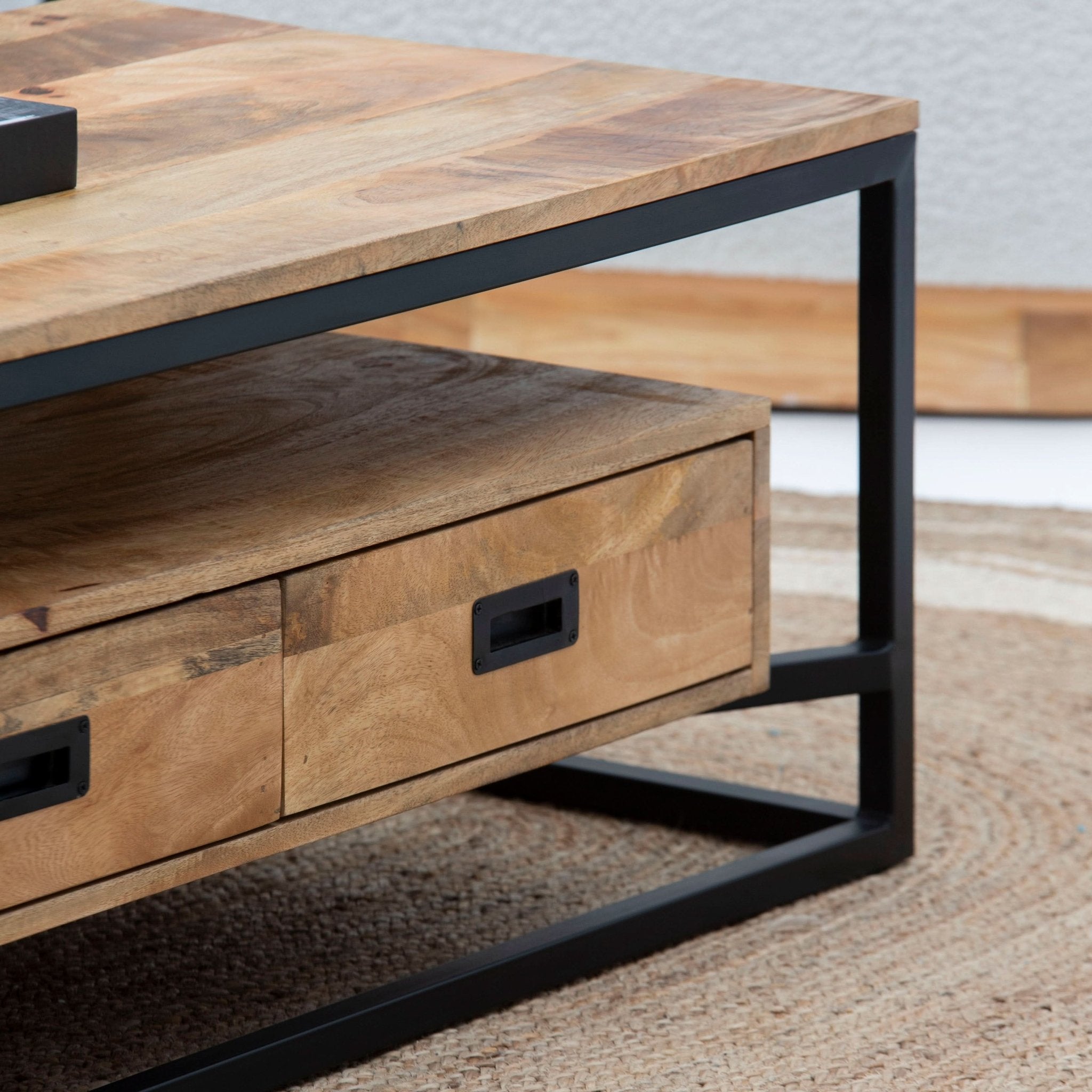 BERLIN LOFT WOODEN TWO DRAWER COFFEE TABLE - Art and craft furniture