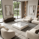 Bianco Laza Marble Coffee Table - Art and craft furniture