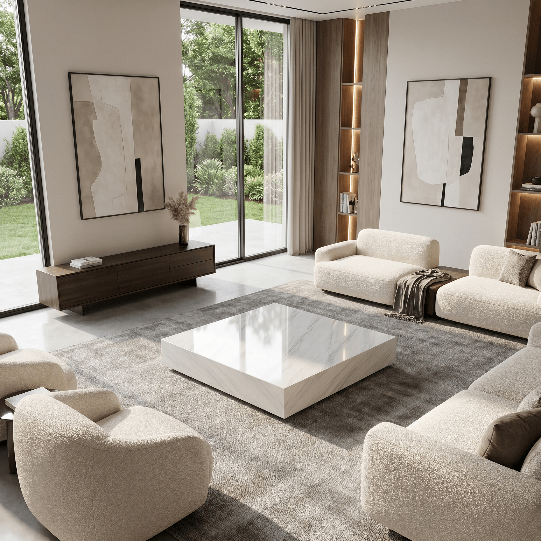 Bianco Laza Marble Coffee Table - Art and craft furniture