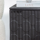 BLACK GALAXY ONE DOOR NIGHTSTAND TABLE - Art and craft furniture
