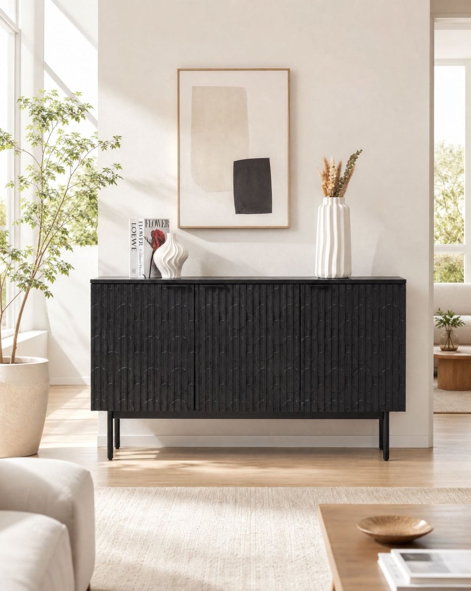 Black Galaxy Three Door Sideboard - Art and craft furniture