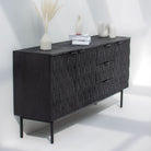 BLACK GALAXY THREE DRAWER THREE DOOR SIDEBOARD - Art and craft furniture