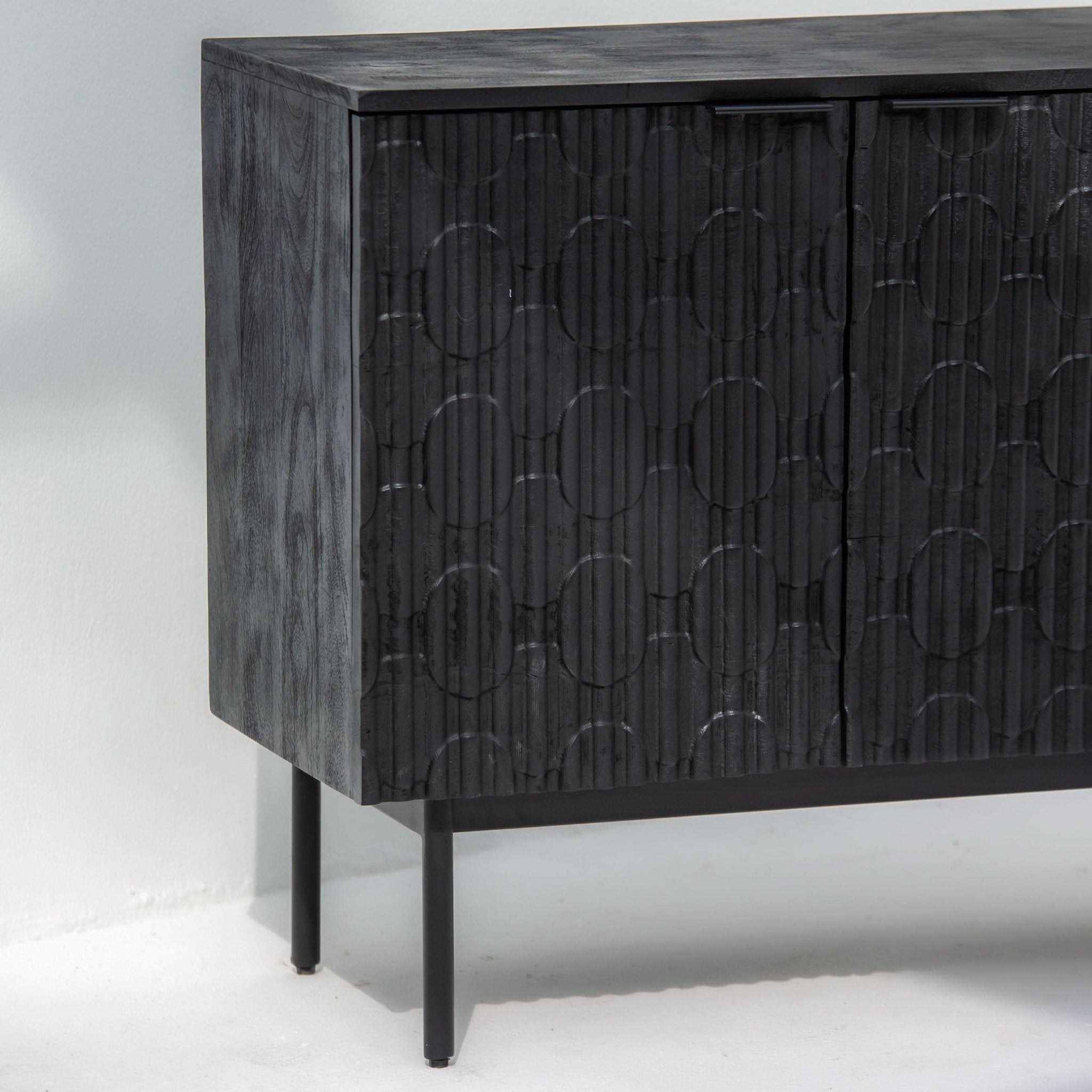 BLACK GALAXY THREE DRAWER THREE DOOR SIDEBOARD - Art and craft furniture