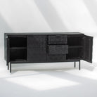 BLACK GALAXY THREE DRAWER THREE DOOR SIDEBOARD - Art and craft furniture