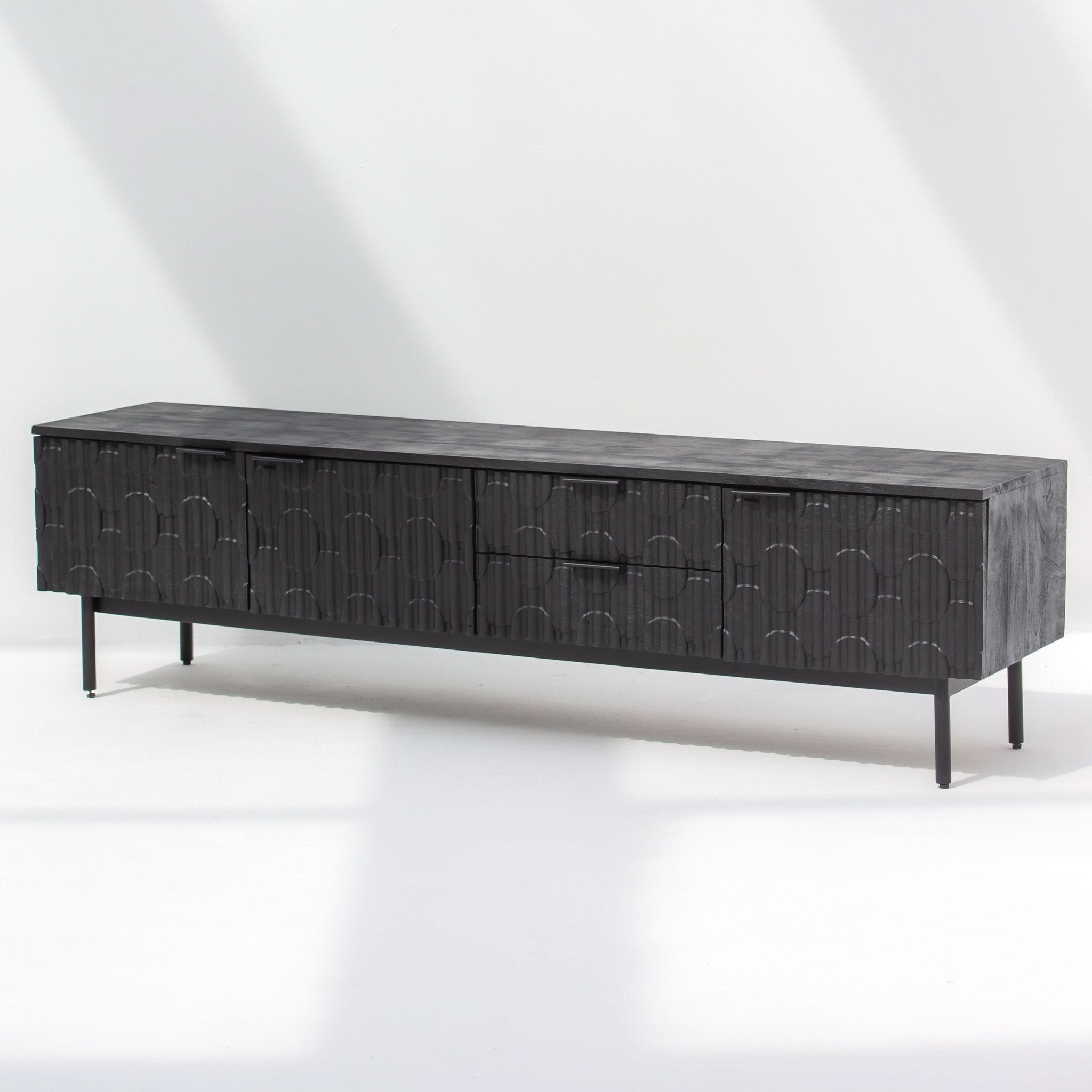 BLACK-GALAXY TWO DOOR THREE DOOR TV STAND - Art and craft furniture