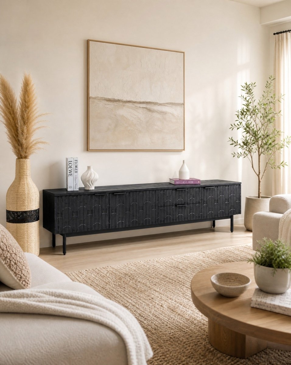 Black Galaxy Wooden TV Stand - Art and craft furniture